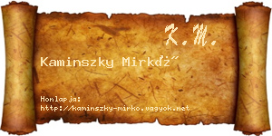 Kaminszky Mirkó névjegykártya